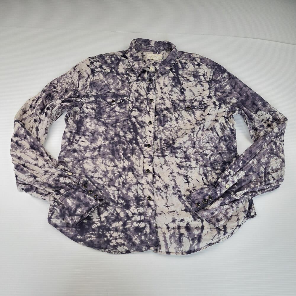 Denim & Supply Ralph Lauren Shirt Womens XL Multicolor Tie Dye Snap Button Up